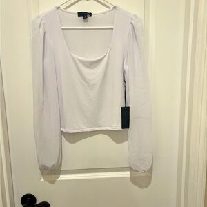 Faded Rose Sheer White Top Size Medium NWT